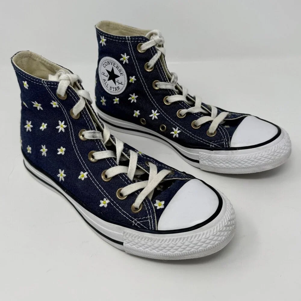 Converse Chuck Taylor All Star Hi Denim Daisy High Tops - Picture 2 of 8